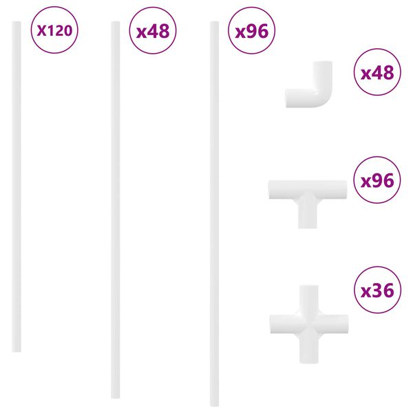 vidaXL PVC trubka 12 pcs B&iacute;l&aacute; 12,2 x 1,8 x 500 mm Mterialpp a PE