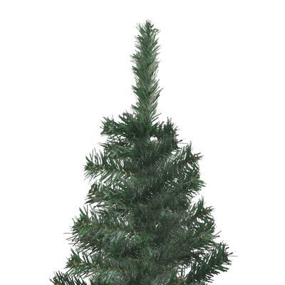 vidaXL Rohový umělý vánoční stromek s LED diodami zelený 210 cm PVC