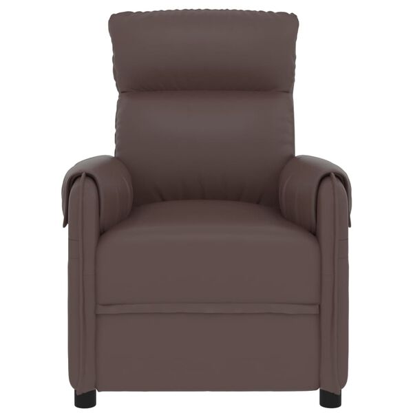 vidaXL Elektrick&eacute; mas&aacute;žn&iacute; křeslo hněd&eacute; uměl&aacute; kůže