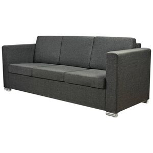 vidaXL 3m&iacute;stn&aacute; pohovka textil tmavě &scaron;ed&aacute;