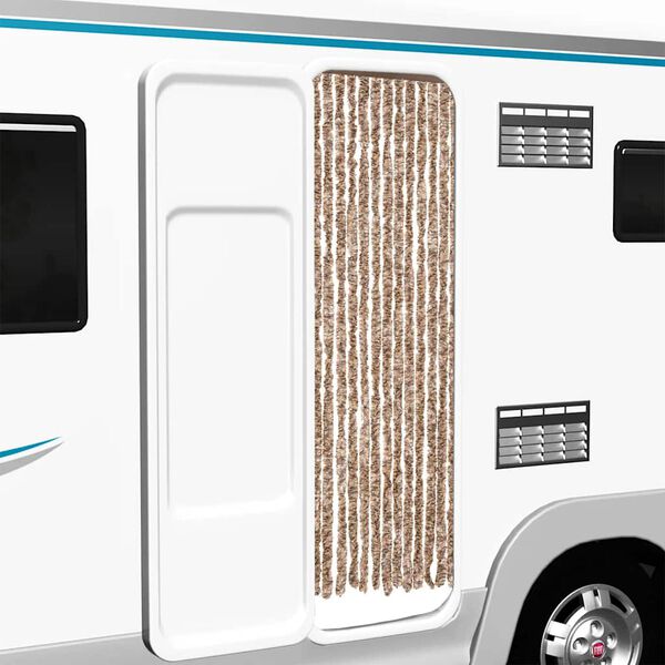 vidaXL Z&aacute;věs proti hmyzu b&eacute;žov&yacute; a tmavě hněd&yacute; 56 x 200 cm žinylka