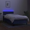vidaXL Box spring postel s matrac&iacute; a LED modr&aacute; 100x200 cm textil