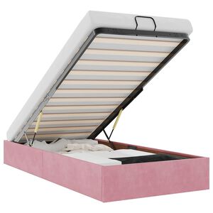 vidaXL Osmansk&yacute; r&aacute;m postele bez matrace růžov&aacute; 90x200 cm samet