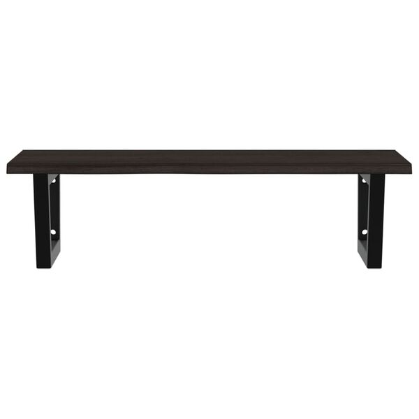 vidaXL Deska pod umyvadlo n&aacute;stěnn&aacute; ocel a masivn&iacute; dubov&eacute; dřevo