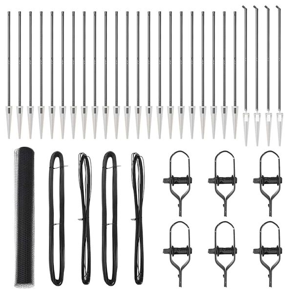 vidaXL Plotov&yacute; sloupek. &Scaron;ed&aacute; 50 x 1,4 m (25 mm s&iacute;ť) Ocel a PVC