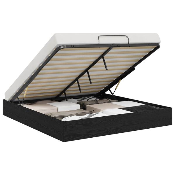 vidaXL Ottoman postel Čern&yacute; Dub 203 x 160 x 25 cm Dřevěn&yacute; materi&aacute;l