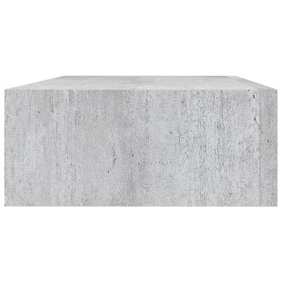 vidaXL Nástěnná police se zásuvkou betonově šedá 40 x 23,5 x 10 cm MDF