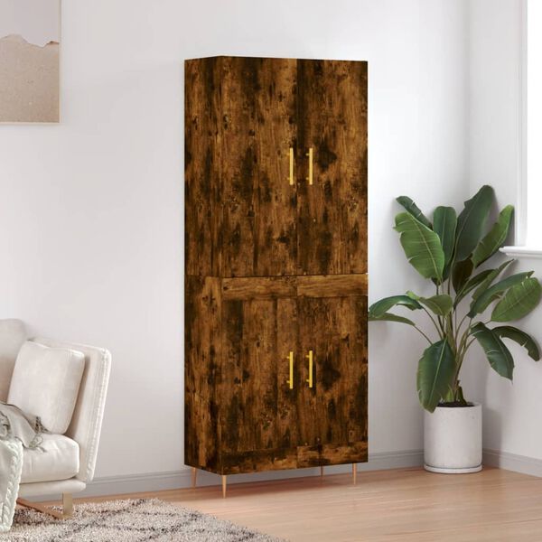 vidaXL Skř&iacute;ň highboard kouřov&yacute; dub 69,5 x 34 x 180 cm kompozitn&iacute; dřevo