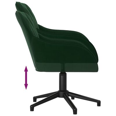 vidaXL Otočná kancelářská židle tmavě zelená samet