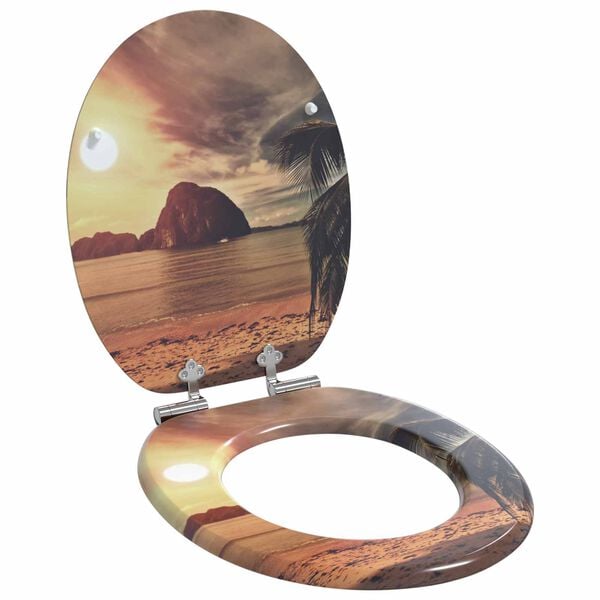 vidaXL Toaletn&iacute; prkno 2 pcs Oranžov&aacute; 44 x 38 cm MDF deska