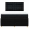 vidaXL Box spring postel s matrac&iacute; čern&aacute; 160x200 cm textil