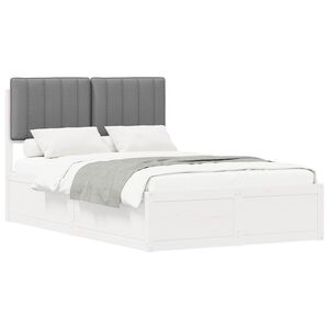 vidaXL R&aacute;m postele s čalouněn&yacute;m čelem s čelo Světle &scaron;ed&aacute; 120 x 200 cm