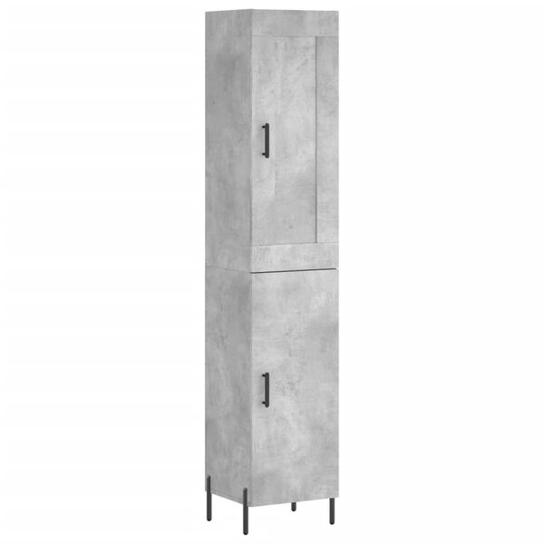 vidaXL Skř&iacute;ň highboard betonově &scaron;ed&aacute; 34,5x34x180 cm kompozitn&iacute; dřevo