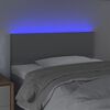 vidaXL Čelo postele s LED světle &scaron;ed&eacute; 90x5x78/88 cm textil
