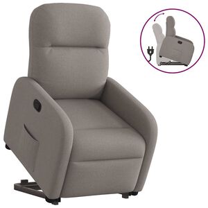 vidaXL Zvedac&iacute; polohovac&iacute; křeslo taupe textil