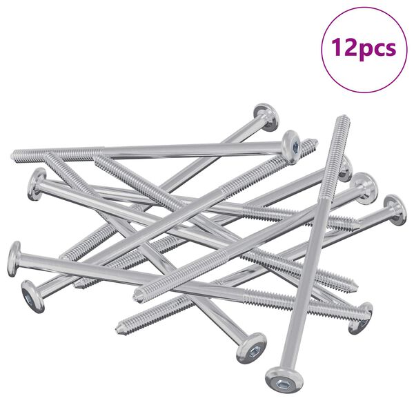 vidaXL &Scaron;roub 12 pcs Stř&iacute;brn&aacute; M6 x 120 mm Ocel