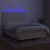 vidaXL Box spring postel s matrac&iacute; a LED kr&eacute;mov&aacute; 140x200 cm textil