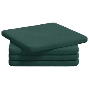 vidaXL Pol&scaron;t&aacute;ře na sedadla 4 ks samet Tmavě zelen&aacute; 40 x 40 x 3 cm