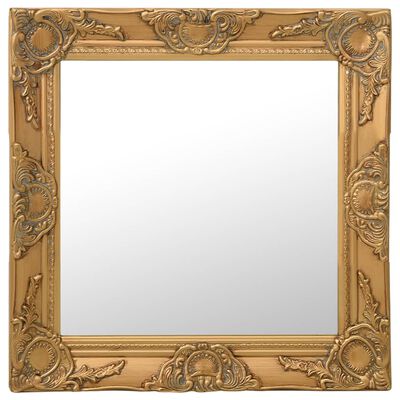 vidaXL Nástěnné zrcadlo barokní styl 50 x 50 cm zlaté