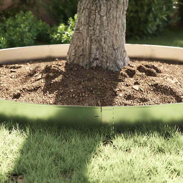 vidaxl Okraj trávníku 10 pcs Šedá 20 x 100 cm Ocel