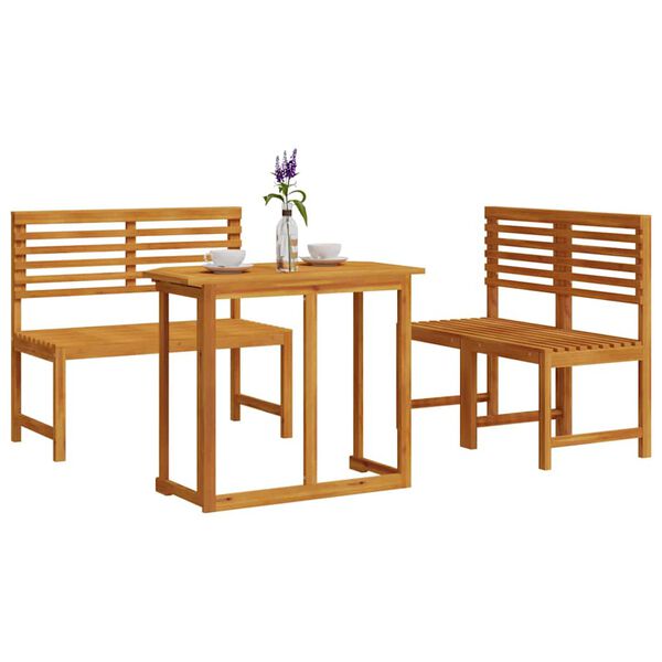 vidaXL Zahradní bistro set 3 pcs Hnědá masivní akáciové dřevo