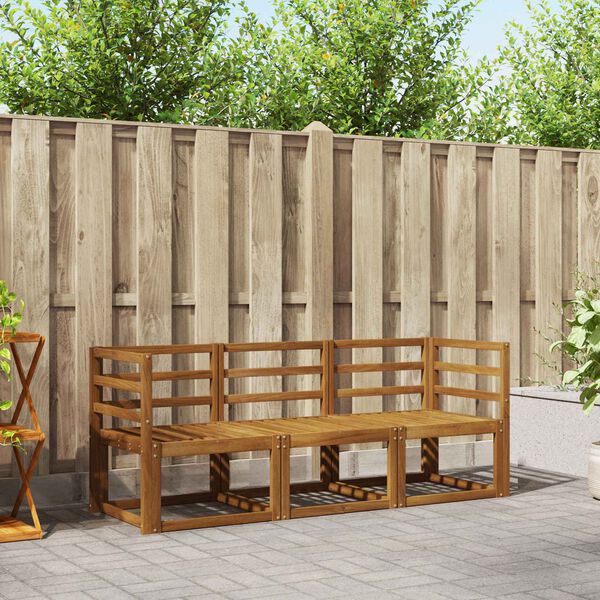 vidaXL Venkovn&iacute; pohovkov&aacute; souprava 3 pcs Př&iacute;rodn&iacute; a světle &scaron;ed&aacute;