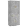 vidaXL Skř&iacute;ň highboard betonově &scaron;ed&aacute; 69,5x34x180 cm kompozitn&iacute; dřevo