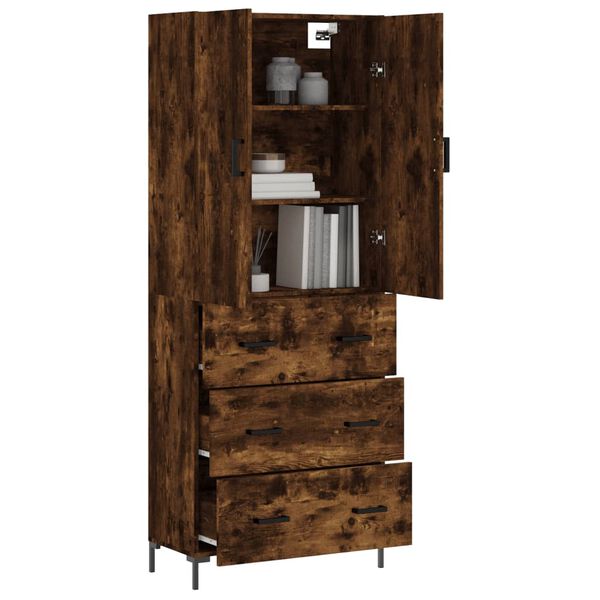 vidaXL Skř&iacute;ň highboard kouřov&yacute; dub 69,5 x 34 x 180 cm kompozitn&iacute; dřevo
