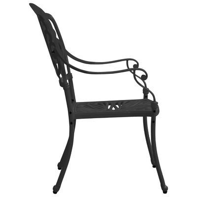 vidaXL Zahradní židle 2 ks litý hliník černé
