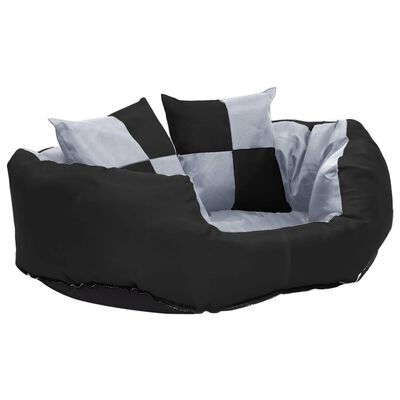 vidaXL Oboustranný omyvatelný pelíšek pro psy šedý a černý 65x50x20 cm