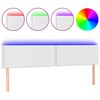 vidaXL Čelo postele s LED b&iacute;l&eacute; 200x5x78/88 cm uměl&aacute; kůže