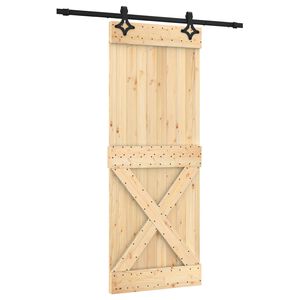 vidaXL Posuvn&eacute; dveře 80 x 210 cm Masivn&iacute; borov&eacute; dřevo (neupraven&eacute;)