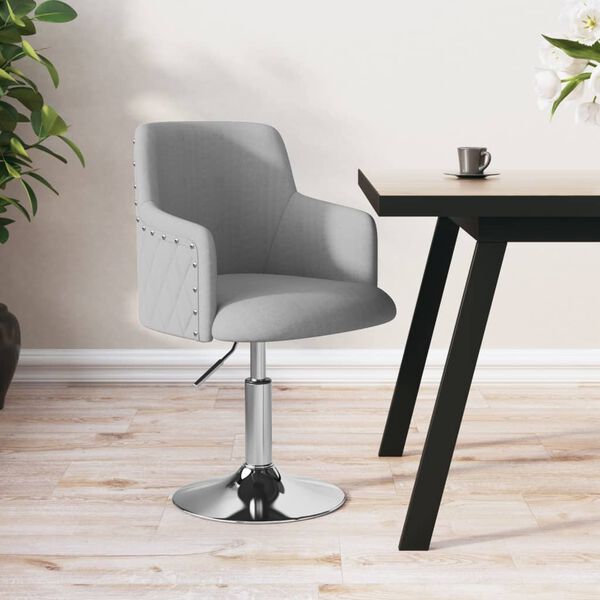 vidaXL Jídelní židle světle šedá textil