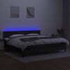 vidaXL Box spring postel s matrac&iacute; a LED čern&aacute; 200x200 cm textil
