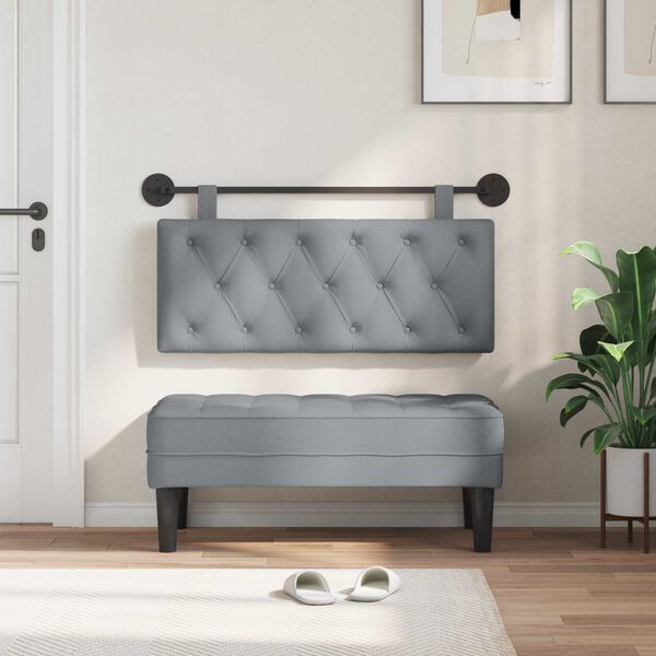 vidaXL Z&aacute;věsn&aacute; čeln&iacute; deska N&aacute;stěnn&yacute; Světle &scaron;ed&aacute; 110 x 55 x 7 cm textil