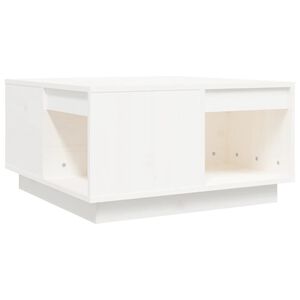 vidaXL Konferenčn&iacute; stolek b&iacute;l&yacute; 60x61x32,5 cm masivn&iacute; borov&eacute; dřevo