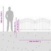 vidaXL Zahradn&iacute; plot Woerden s kop&iacute;m nahoře čern&yacute; 240 x 100 cm ocelov&yacute;