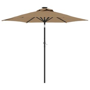 vidaXL Zahradn&iacute; slunečn&iacute;k s ocelovou tyč&iacute; taupe 225 x 225 x 212 cm