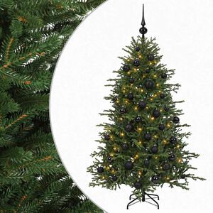 vidaXL Uměl&yacute; v&aacute;nočn&iacute; stromek s v&aacute;nočn&iacute;mi koulemi 120 cm 150 LED