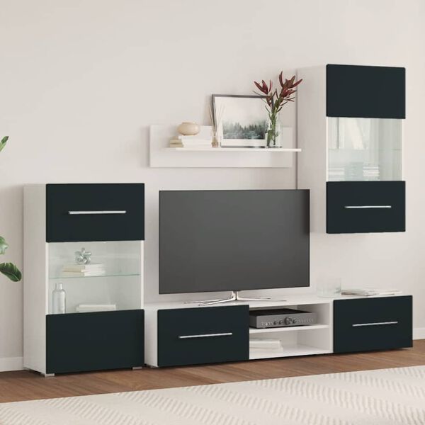 vidaXL 5d&iacute;ln&aacute; TV stolky s LED osvětlen&iacute;m matn&eacute; indigově kompozit