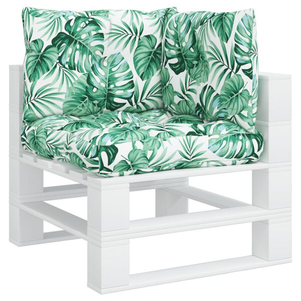 vidaXL Podu&scaron;ky na palety 3 ks vzor listů textil