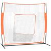 vidaXL Přenosn&aacute; baseballov&aacute; s&iacute;ť oranžov&aacute;/čern&aacute; 219x107x212cm ocel a PES