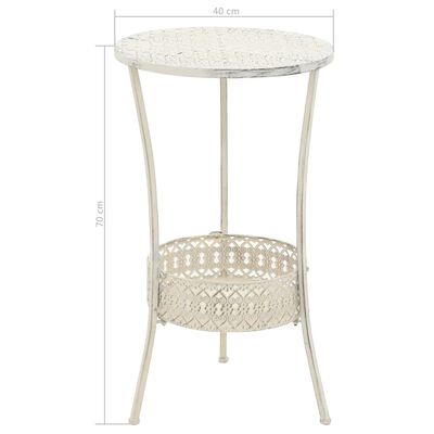 vidaXL Bistro stolek ve vintage stylu kulatý kovový 40 x 70 cm bílý