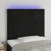 vidaXL Čelo postele s LED čern&eacute; 90x5x118/128 cm samet