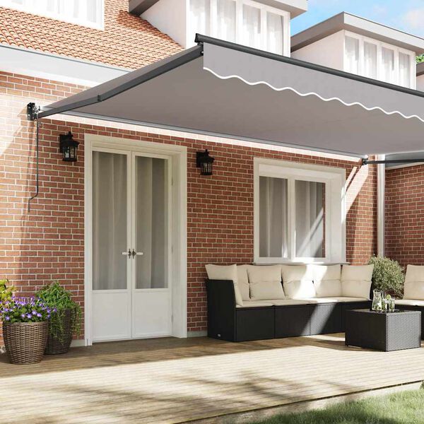 vidaXL Budsorovateln&eacute; zastře&scaron;en&iacute; Světle &scaron;ed&aacute; 500 &times; 300 cm Textil a kov