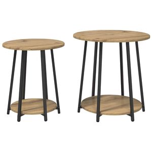 vidaXL Sada odkl&aacute;dac&iacute;ch stolků 2 ks Artisan dub a čern&aacute;
