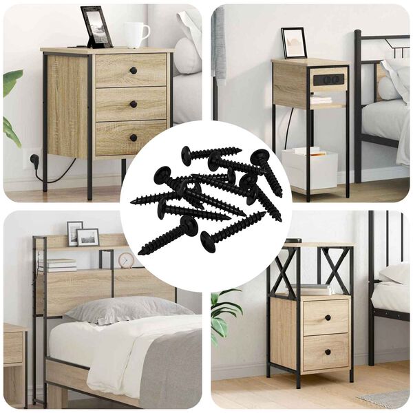 vidaXL Samovrtn&yacute; hřeb&iacute;k 9000 pcs Čern&aacute; Ocel