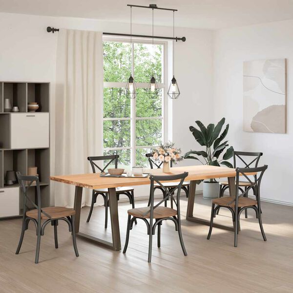 vidaXL Nohy k j&iacute;deln&iacute;mu stolu ve tvaru V, 2 ks, př&iacute;rodn&iacute; ocel, 100 x (72-73,3) cm, ocel