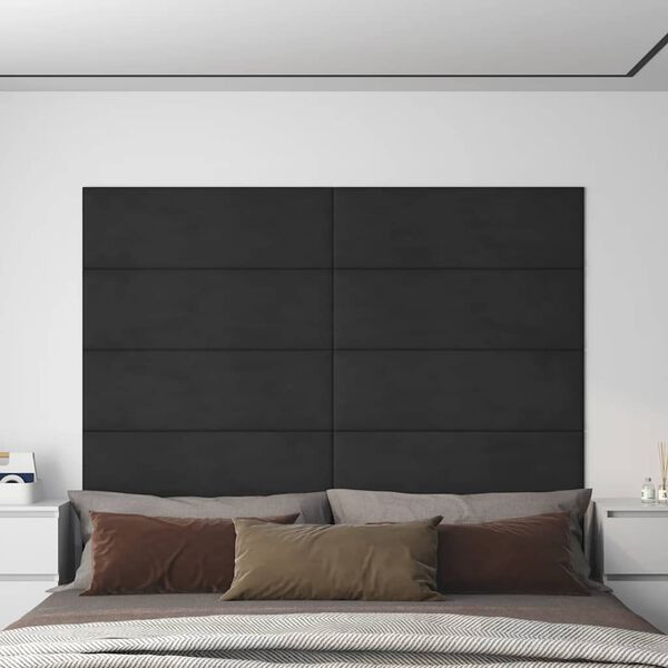 vidaXL N&aacute;stěnn&eacute; panely 12 ks čern&eacute; 90 x 30 cm samet 3,24 m&sup2;