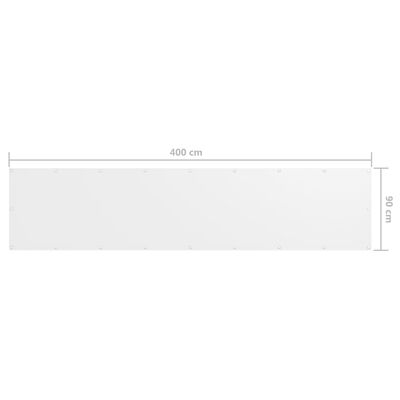 vidaXL Balkónová zástěna bílá 90 x 400 cm oxfordská látka
